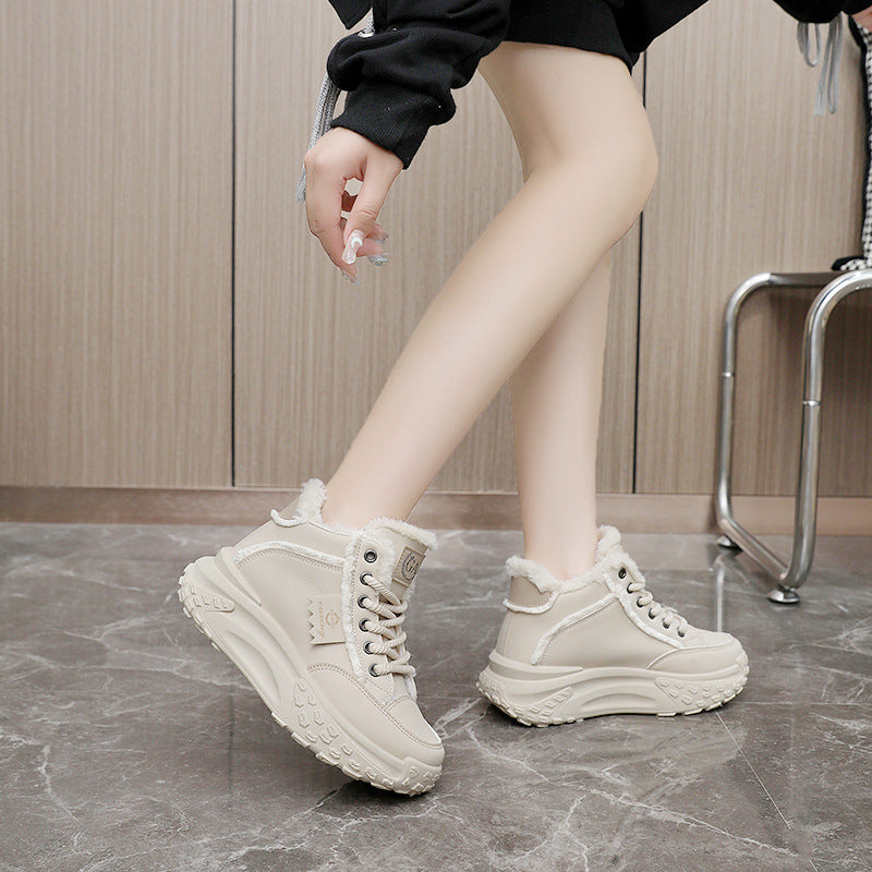 Damen Winter Sneaker High-Top Flauschig Rutschfest