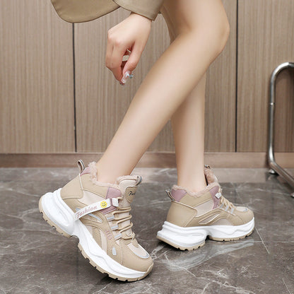 Damen Winterstiefel Warm Boots Rutschfest Sneaker Optik