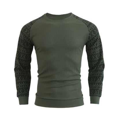 Herren Pullover Langarm Modern Rundhals mit Muster