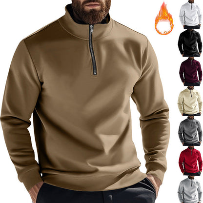 Herren Fleece-Pullover Warm Halbzipper Hochkragen