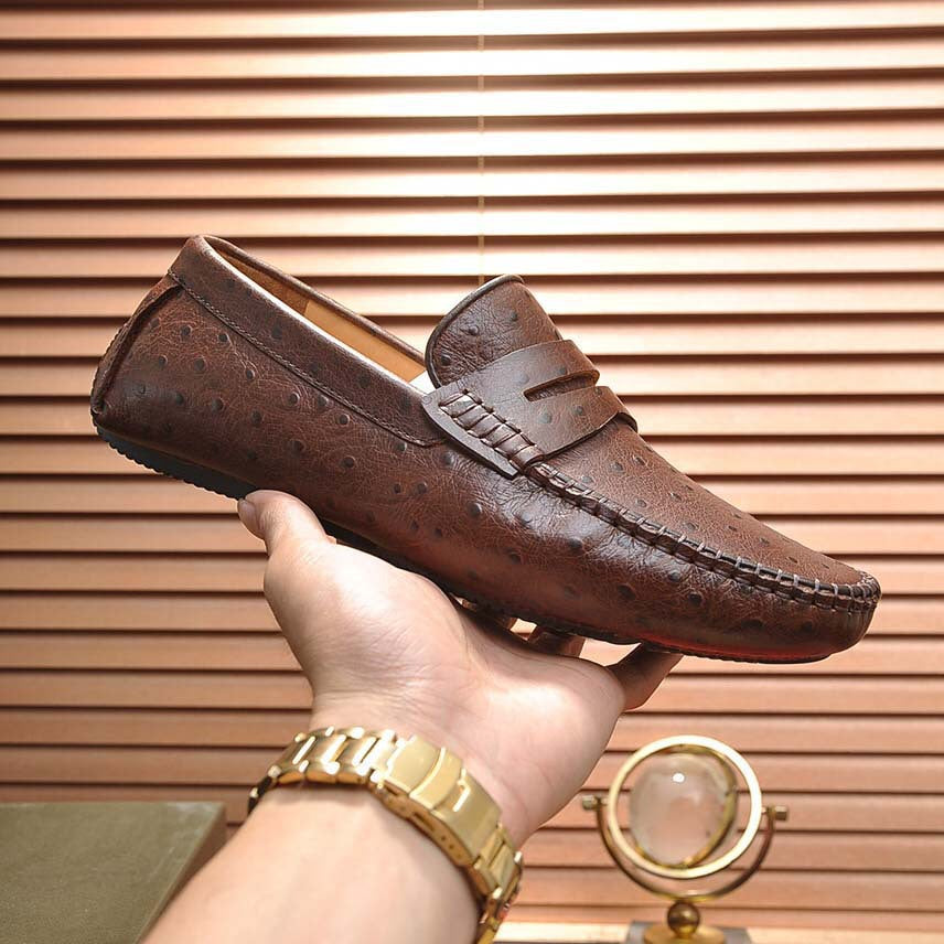 Herren Mokassins Leder Elegant Schuhe Schwarz