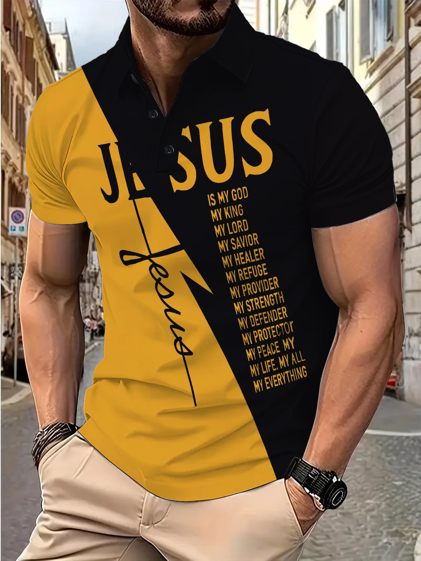 Herren Polohemd Berlin Motiv Modern Grafik