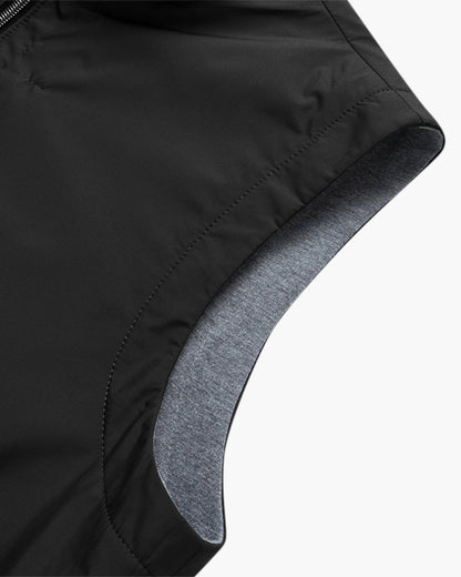 Schlanke Bodywarmer Herren Weste Schwarz Zip Up
