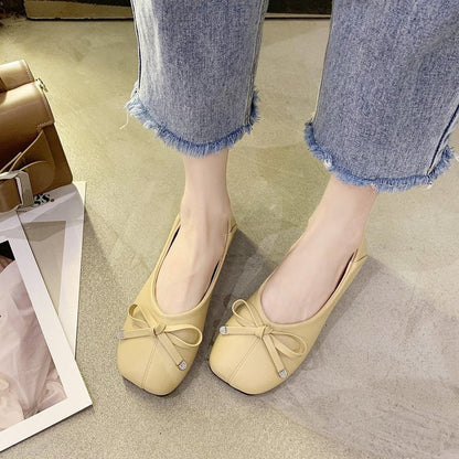 Damen Ballerinas Rutschfest mit Schleifen Detail Elegante Schuhe