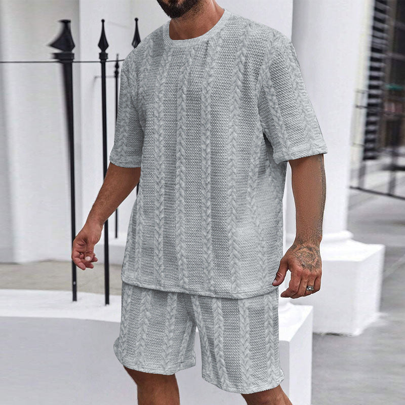 Herren T-Shirt und Shorts Set Sportlich Leicht Sommer