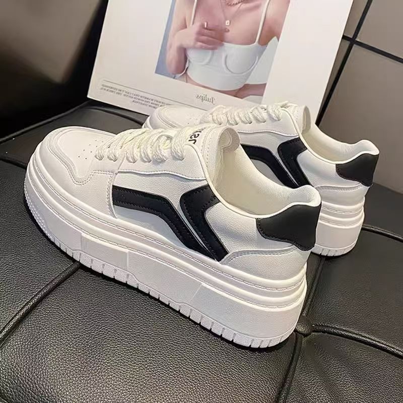 Damen Sneaker Plattform Hohe Absätze Sportlich Schwarze Modeschuhe