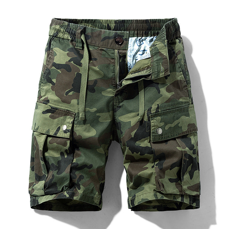 Herren Cargoshorts Camouflage Elastic mit Taschen