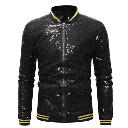 Herren Blazer Sportlich Glitzernd Mit Pailletten
