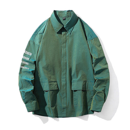 Herren Hemdjacke Lässig Mit Print Detail Modern