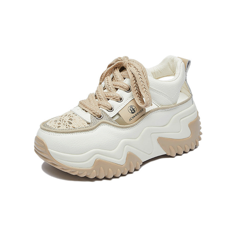 Damen Plateau Sneaker Atmungsaktiv Dicksohlige Schuhe