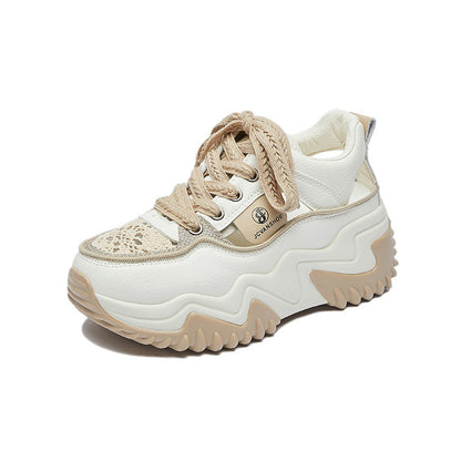 Damen Plateau Sneaker Atmungsaktiv Dicksohlige Schuhe
