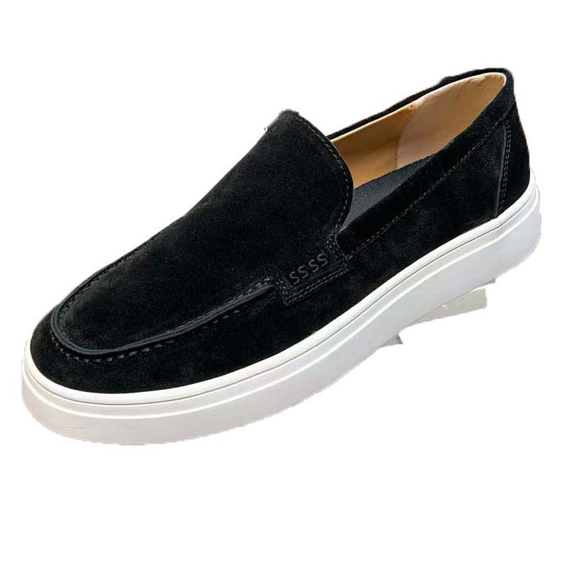 Damen Sneaker Mokassin Weichleder Elastisch Bequem