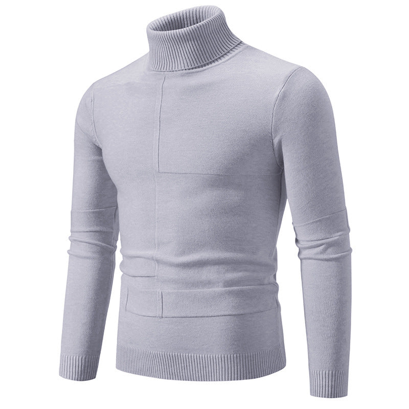 Herren Rollkragenpullover Modern Zopfmuster Elegante Männerpullover