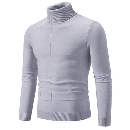 Herren Rollkragenpullover Modern Zopfmuster Elegante Männerpullover