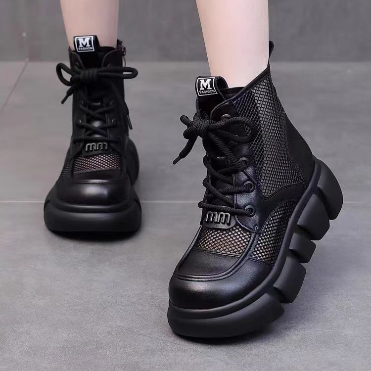 Damen Sneaker Chunky Sport mesh atmungsaktiv Weiß