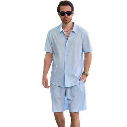 Herren Kurzarmhemd und Shorts Set Sommer Modern