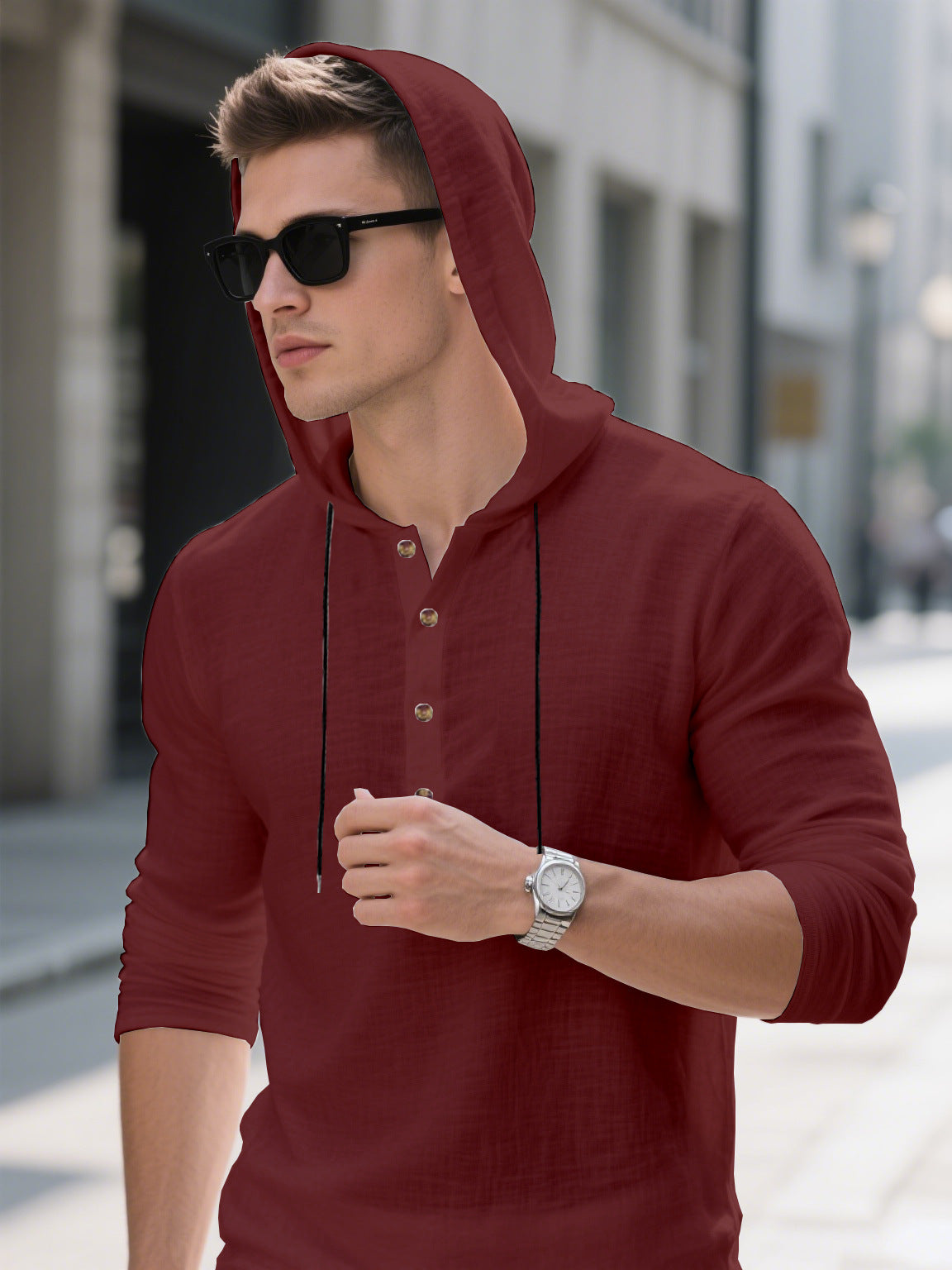 Herren Kapuzenpullover Trendig Grau
