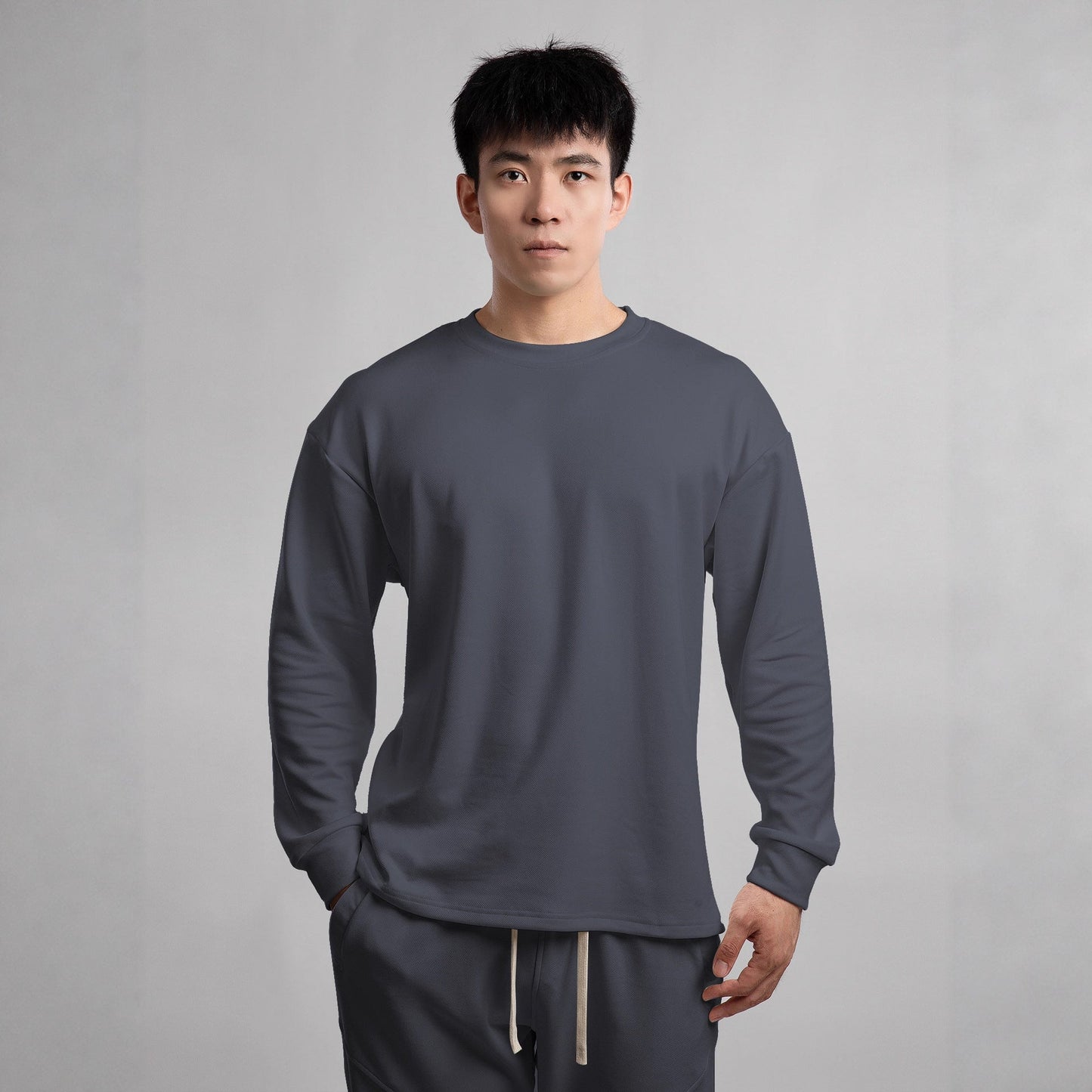 Herren Langarmshirt Weich Lässig Freizeitshirt Bequem