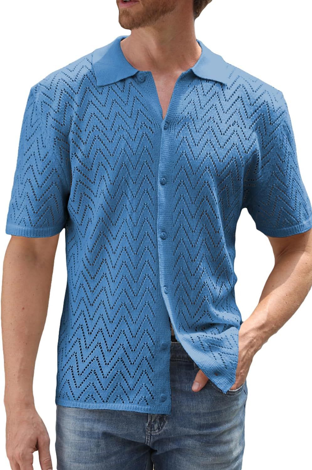 Herren Strickshirt Kurzarm Modern Sportlich