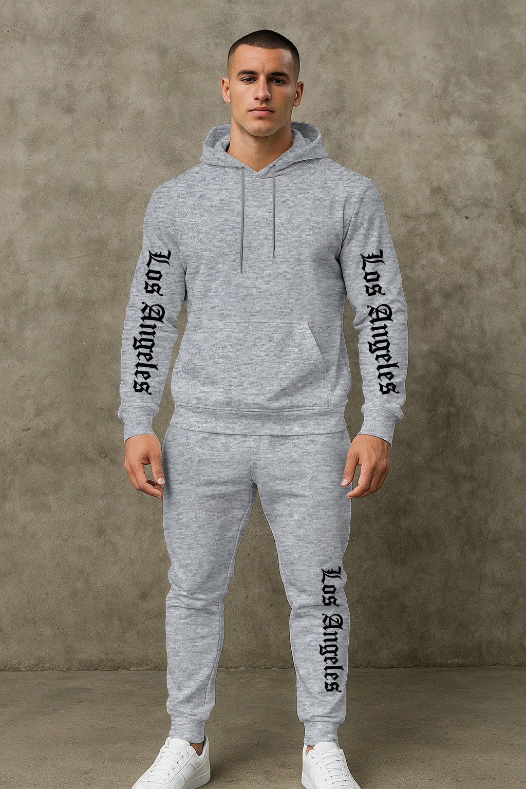 Sportlicher Herren Hoodie Jogginganzug Set Grau
