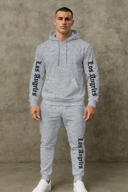 Sportlicher Herren Hoodie Jogginganzug Set Grau