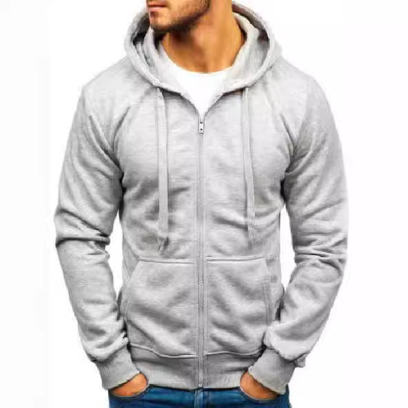 Herren Sweatjacke Durchgehend Reißverschluss Taschen Sportlich