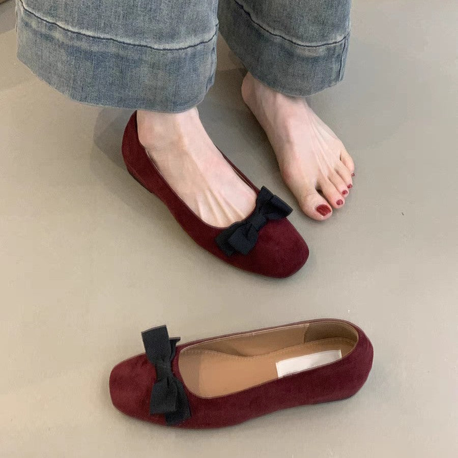 Damen Ballerinas Elegant Schleifen Design Komfort