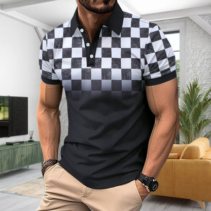 Herren Polohemd Modern Karomuster Atmungsaktiv - BerlinGlamour