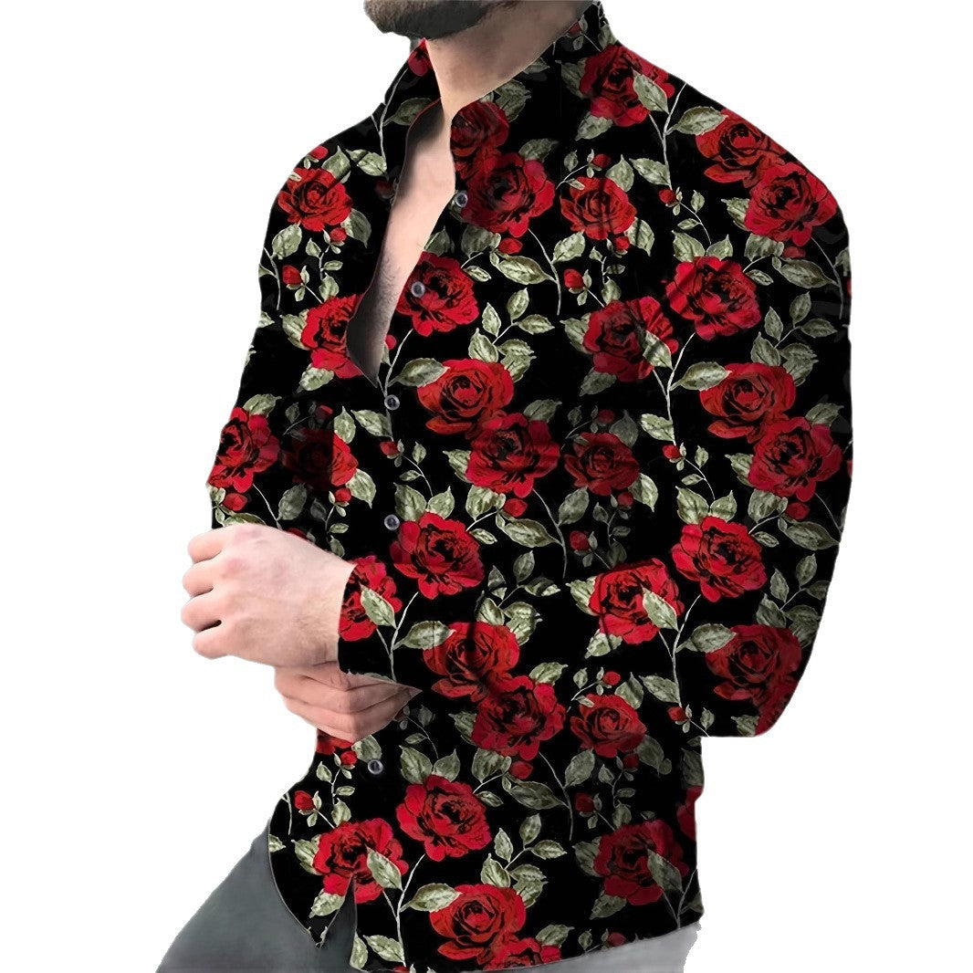 Herren Hemd Blumenmuster Flora Modern