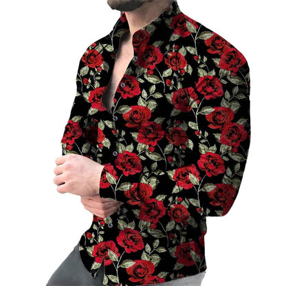 Herren Hemd Blumenmuster Flora Modern