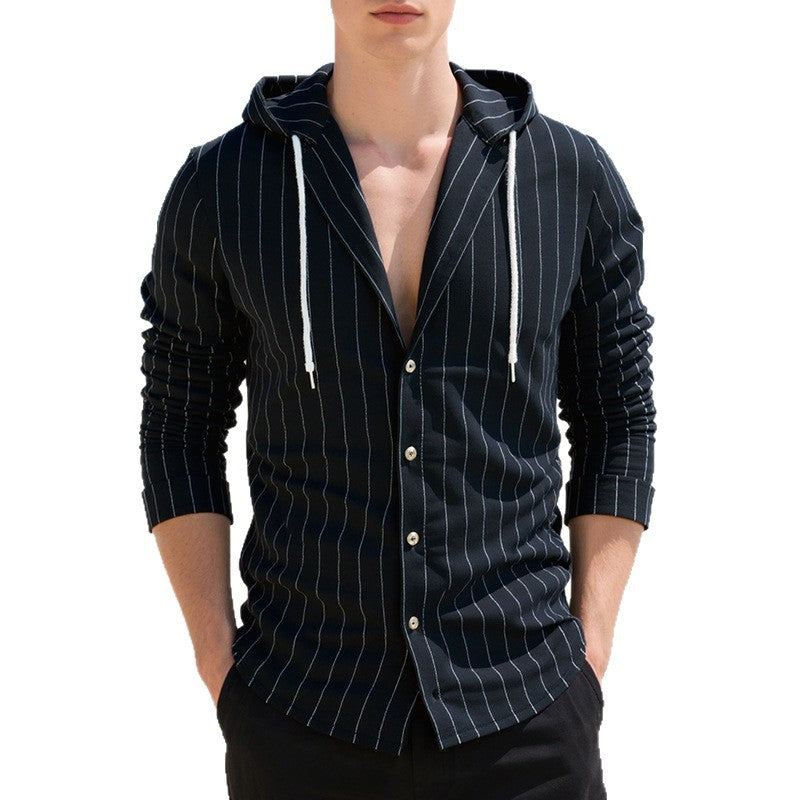 Herren Kapuzenjacke Modern Straßenstyle Knopfleiste