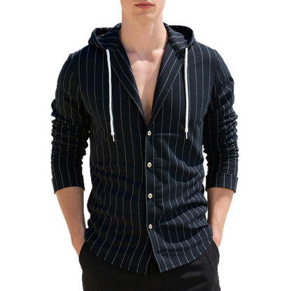 Herren Kapuzenjacke Modern Straßenstyle Knopfleiste