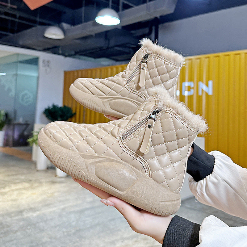 Damen Winterstiefel Warm Isoliert Reißverschluss