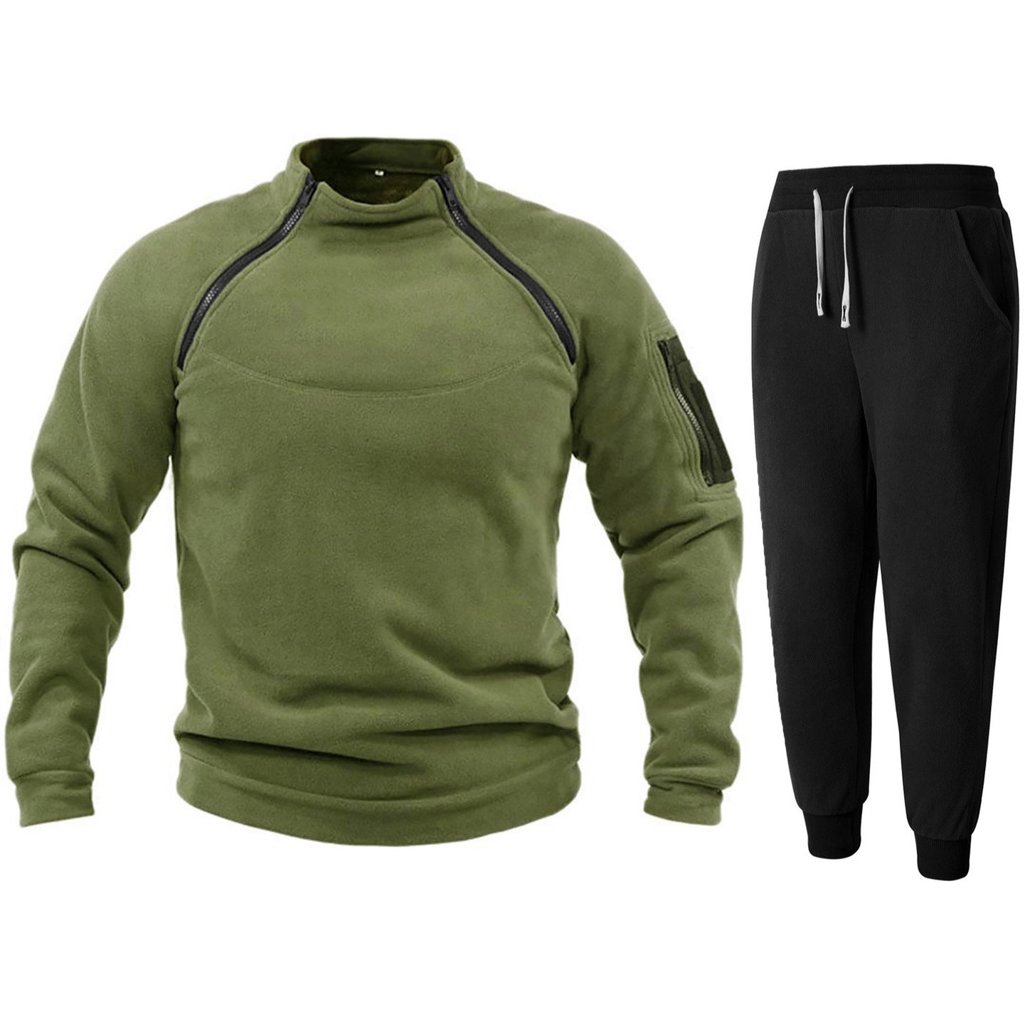 Funktionsjacke Herren Sport Fleecejacke mit elastischen Sporthosen
