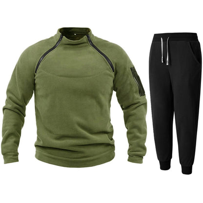 Funktionsjacke Herren Sport Fleecejacke mit elastischen Sporthosen