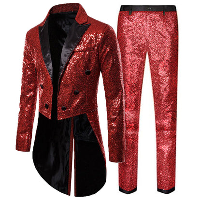 Glamour Herren Anzug Set Glitzernd Pailletten