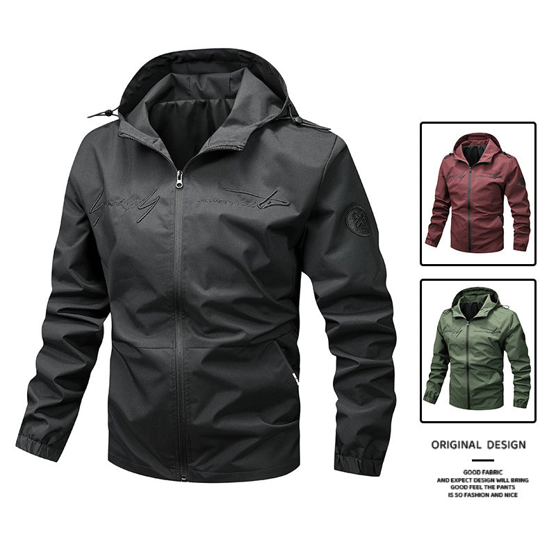 Herren Funktionsjacke Wasserdicht mit Kapuze und vielen Taschen - BerlinGlamour