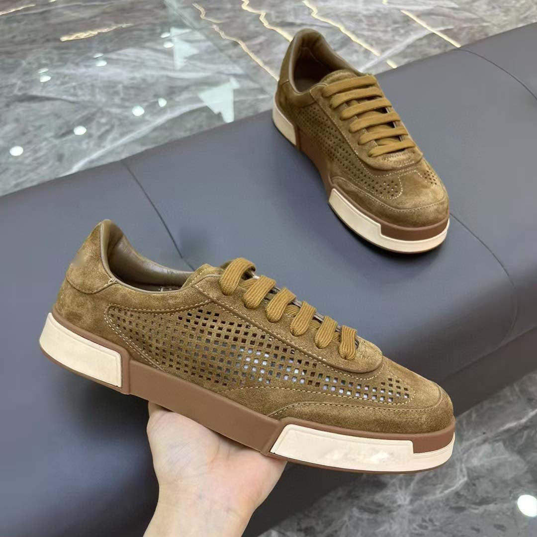 Damen Sneaker atmungsaktiv Wildleder perforiert Sportlich