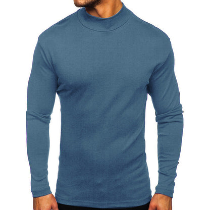 Herren Langarmshirt Rollkragen atmungsaktiv Baumwolle