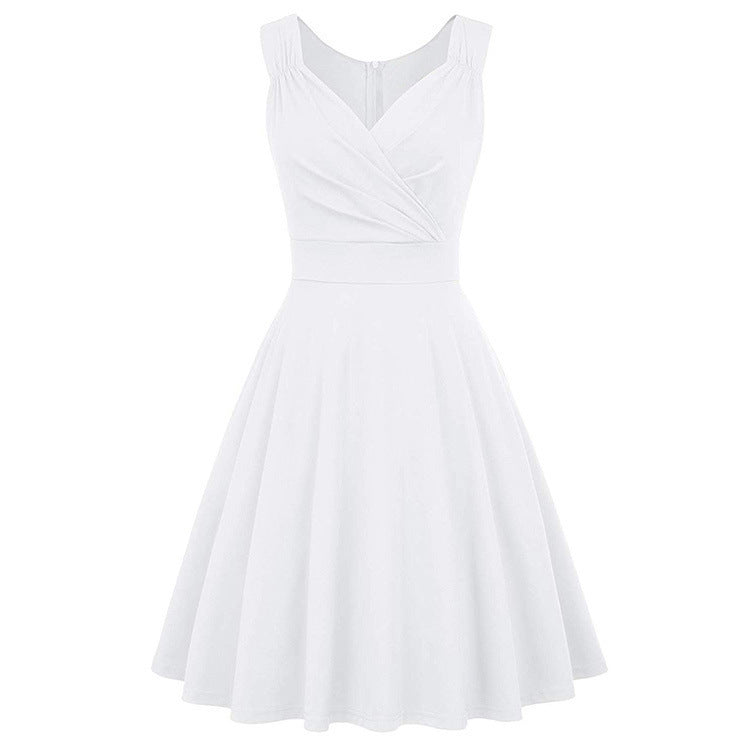Elegantes Damen A-Linien Kleid Tailliert Mit Wickeldetail