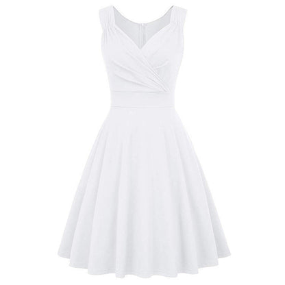 Elegantes Damen A-Linien Kleid Tailliert Mit Wickeldetail