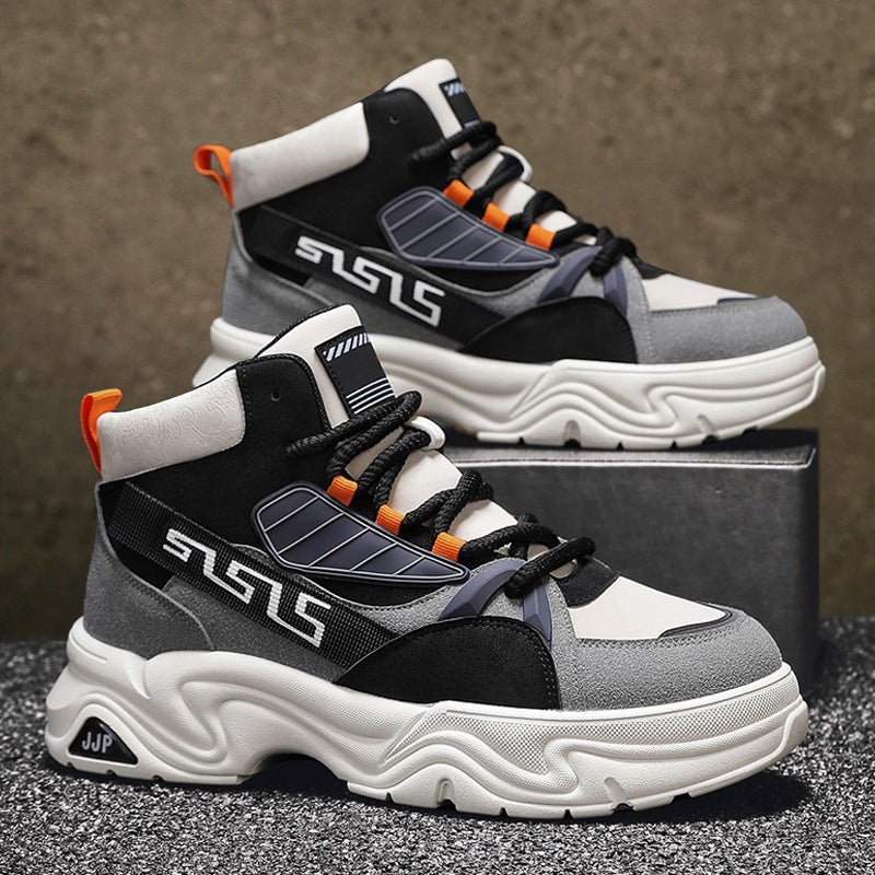 Damen Sneaker Sportlich High-Top mit Kontrastdesign Rutschfest