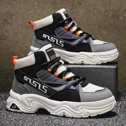 Damen Sneaker Sportlich High-Top mit Kontrastdesign Rutschfest