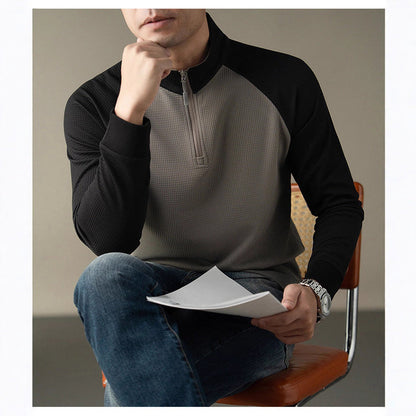 Herren Langarmshirt Sportlich Funktional Mit Reißverschluss