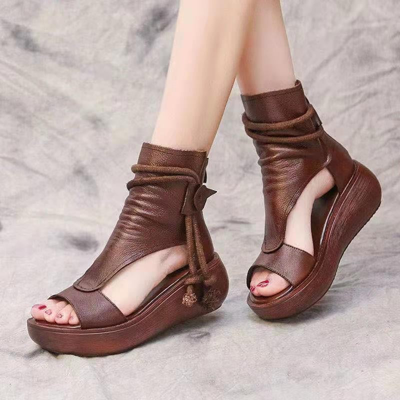 Damen Plateau-Sandaletten Hochzeitsschuhe Moderner Riemen Look