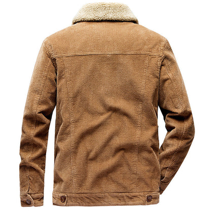 Herren Cordjacke Sherpa-Futter Warm Winter