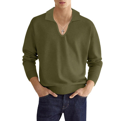 Herren Strickpullover V-Ausschnitt Modern Strukturiert