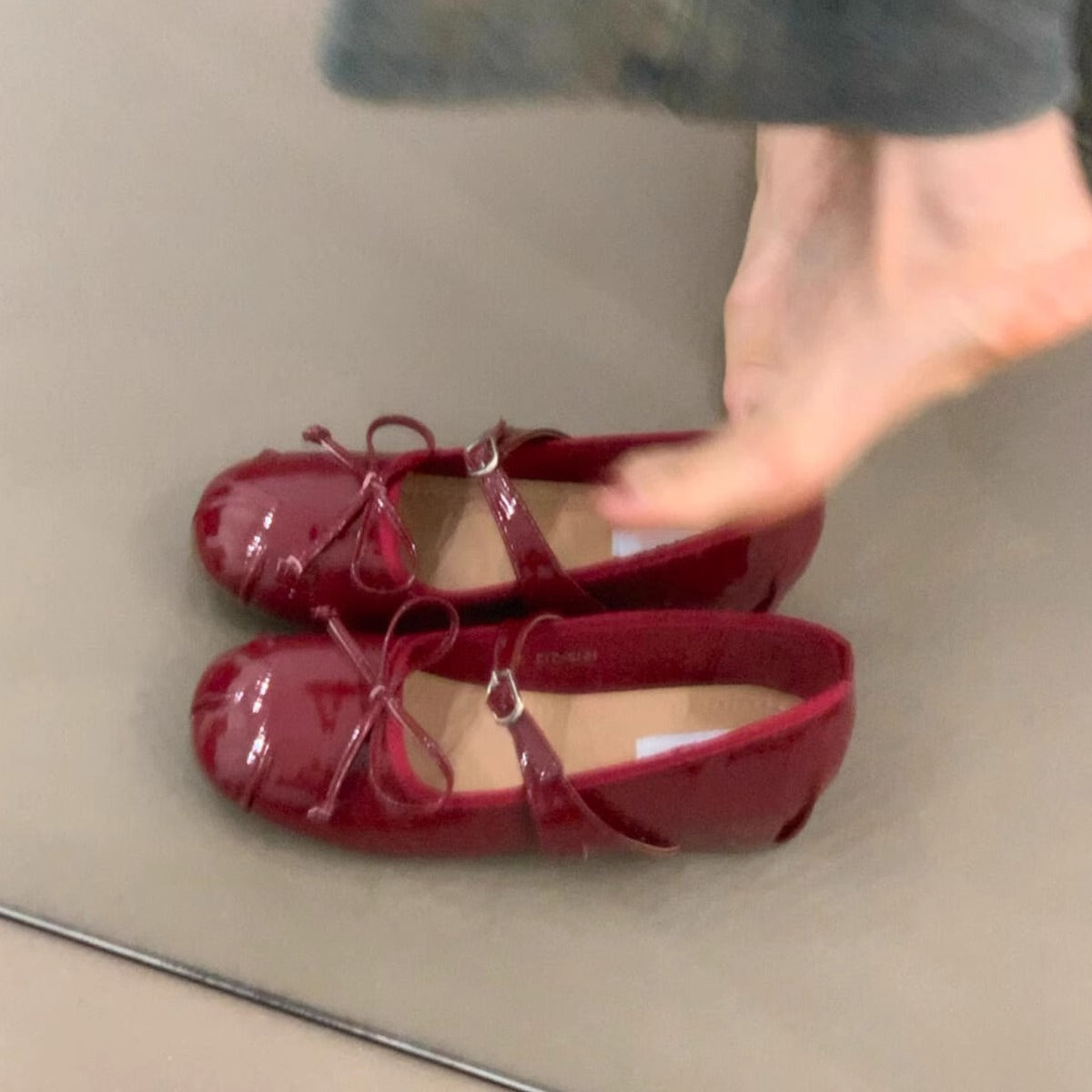 Damenschuhe Ballerinas Lackleder Verspielt Elegant