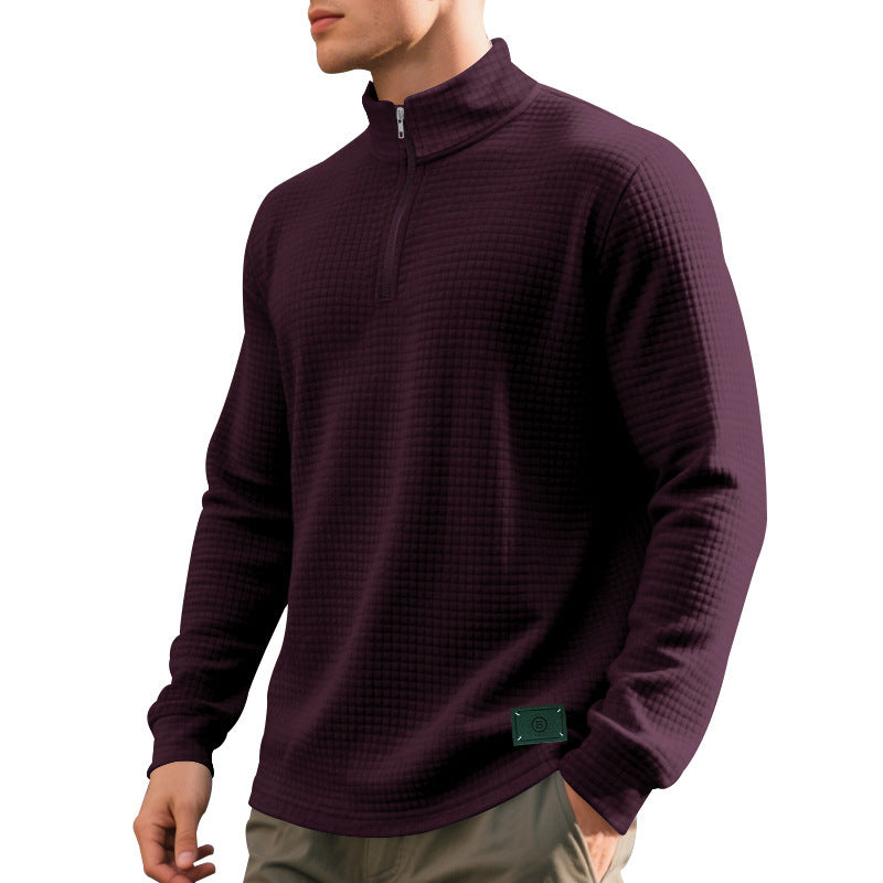 Modischer Herren Pullover Hochkragen Reißverschluss Elegant
