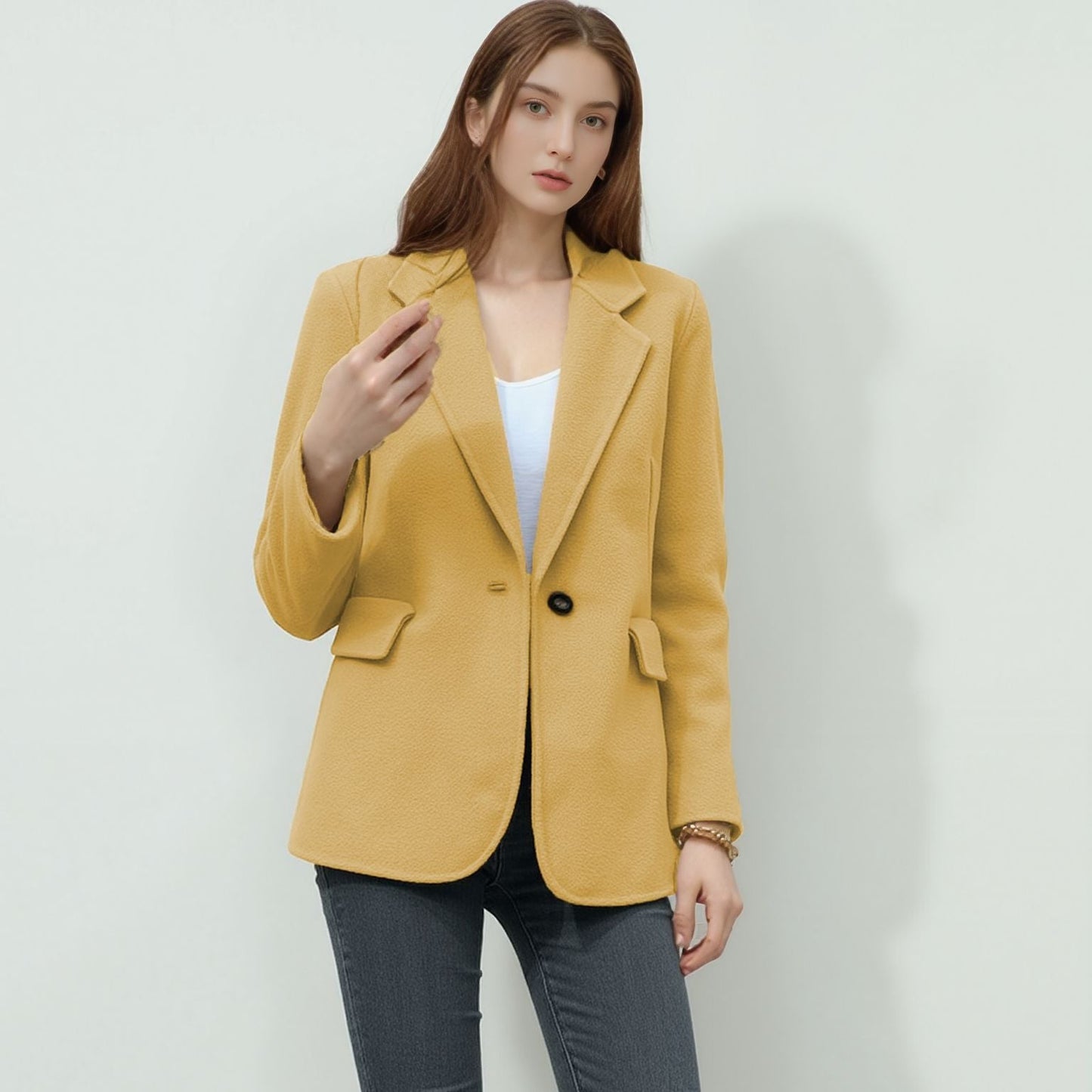Damen Blazer Elegant Slim Fit Schwarz